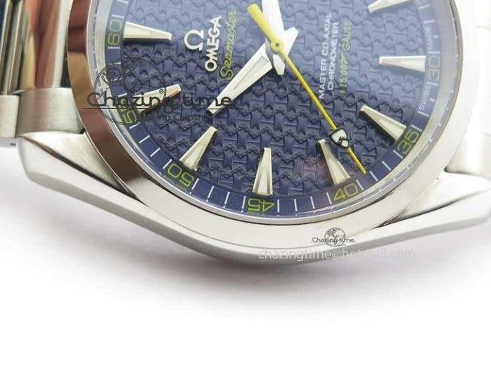 0822 QuickDry Aqua Terra ‘James Bond’ SS JHF Best Edition Blue Dial On SS Bracelet A 8203